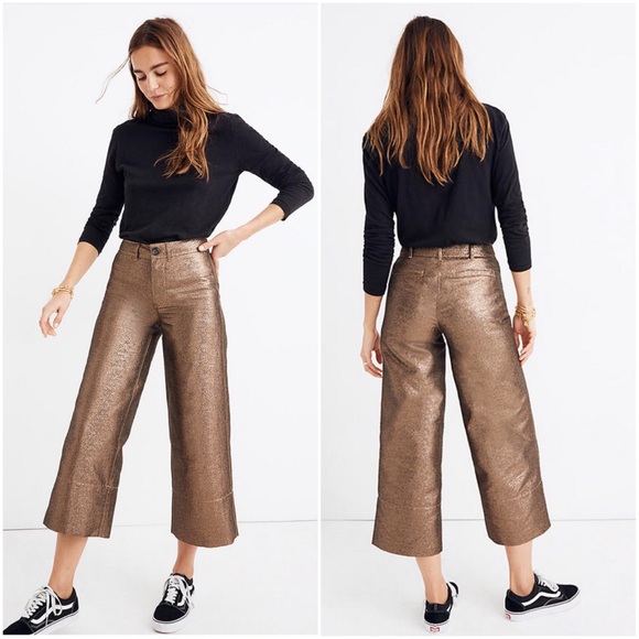 NWT Madewell High Rise Emmett Wide Leg Crop Pants - Picture 2 of 8